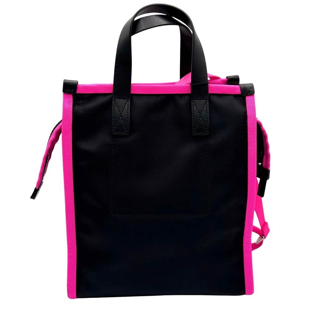 Marc Jacobs Tote Bag Neon Trim Crossbody Black Hot Pink NWT Nylon Designer Y2K - Picture 2 of 8